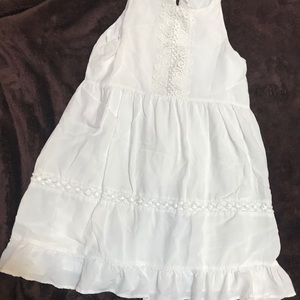 White Embroidered Girls Tank Dress Sz 10/12